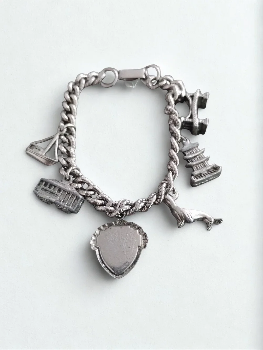 Antique 1960s California Souvenir Charm Bracelet